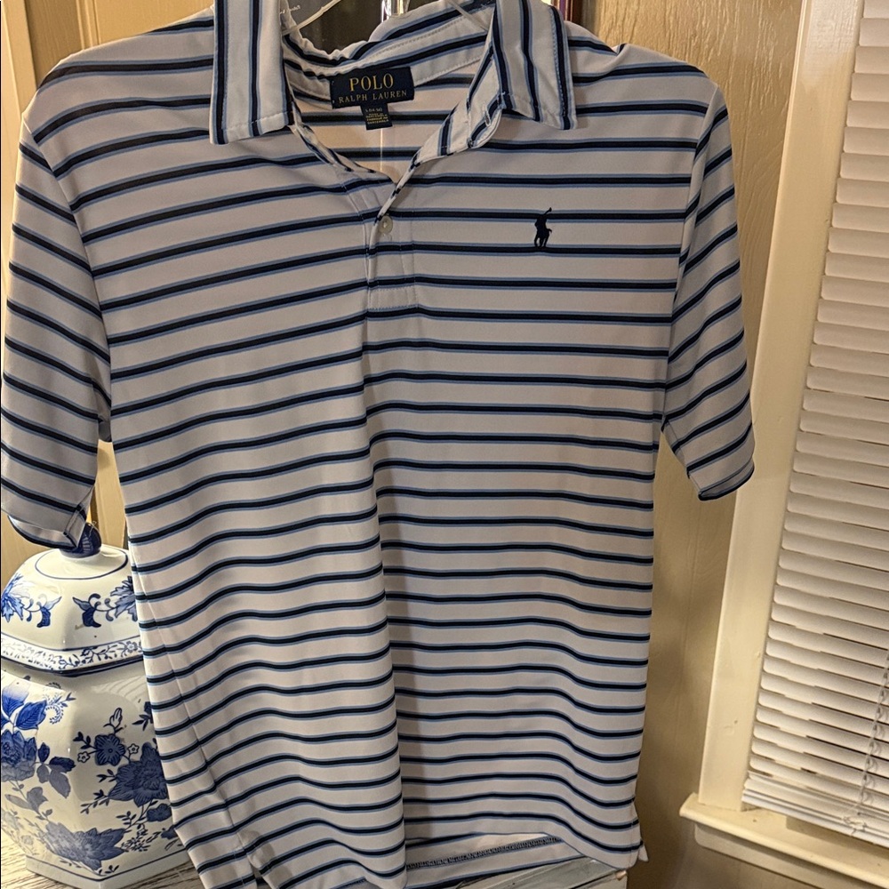 Polo by Ralph Lauren Blue and White Striped Shirt
